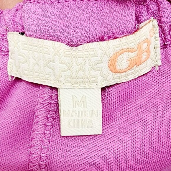 GB Mini Dress Womens Lace Yoke Sleeveless Medium Pink Polyester - Picture 2 of 12